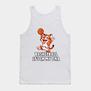 Tiger Basketball Funny DNA Tank Top